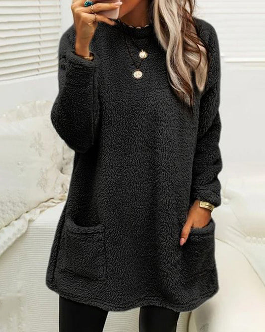 Elena – Sudadera polar oversize con bolsillos