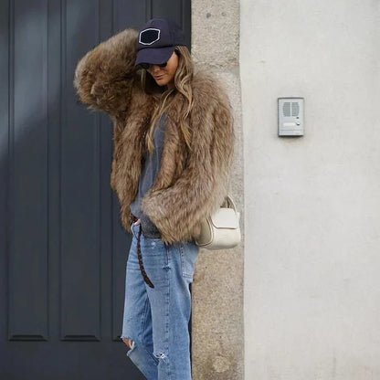 Hildigard | Chaqueta de peluche de piel sintética para la moda de mujeres