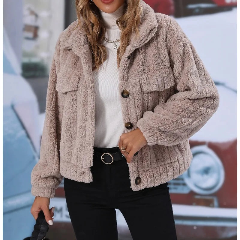 Pawlah | Abrigo polo para mujer otoño invierno a la moda