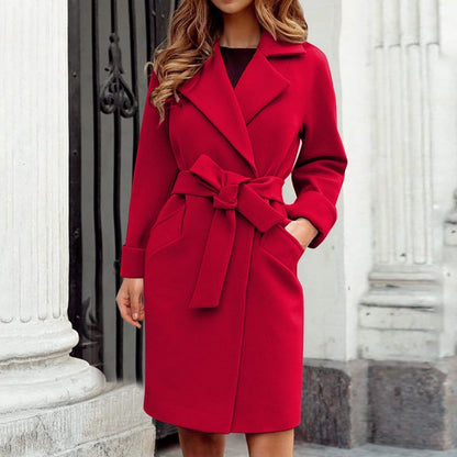 Karina | Langer Kaschmir-Trenchcoat mit Knopfsystem in kräftigen Colorn