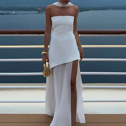 Stephanie - Maxi vestido de gasa sin tirantes
