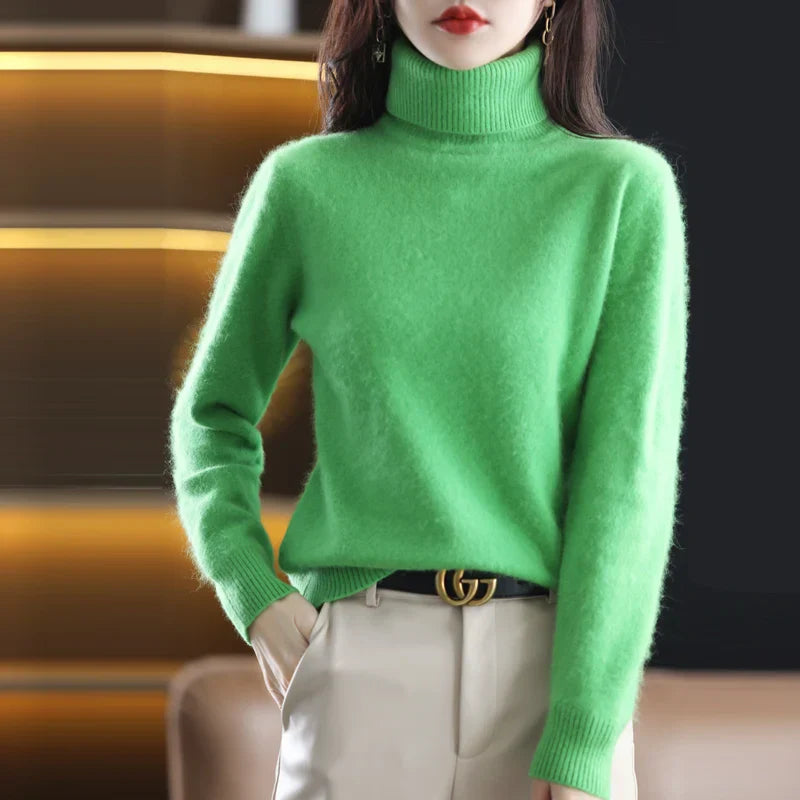 Amelia - Suéter  cachemira cuello alto mujer manga larga