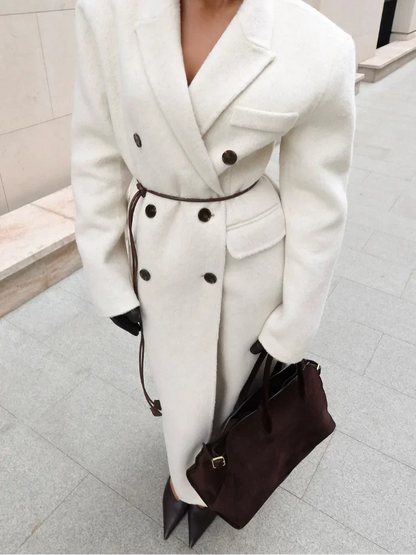 Jazmín | Chic abrigo trench de doble botonadura para mujeres con bolsillos