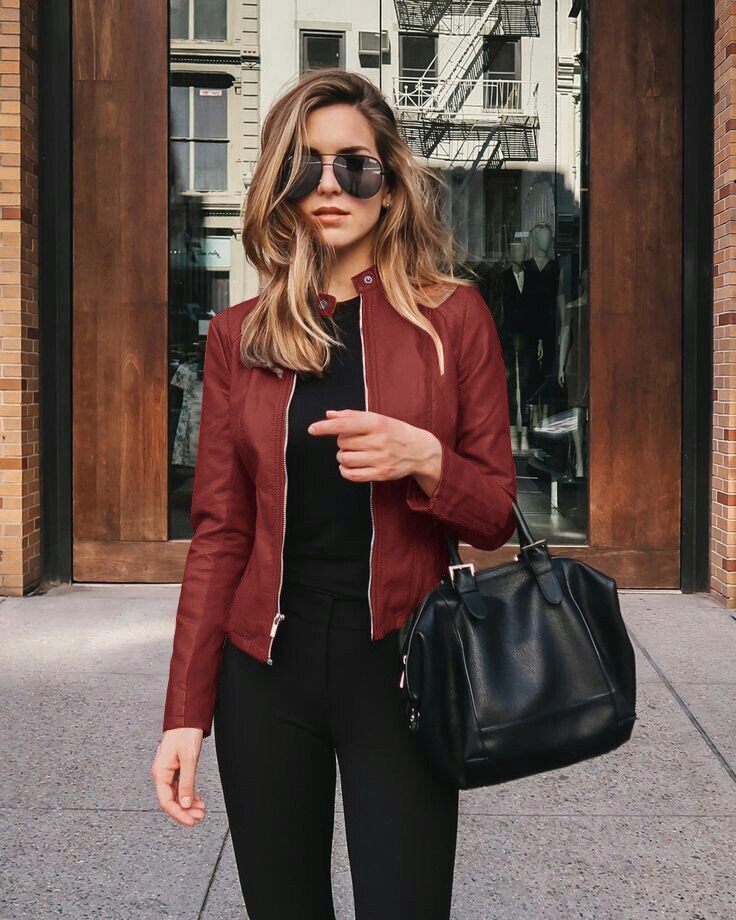 Silvia | Chaqueta de cuero trendy para mujeres