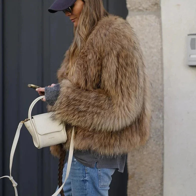 Hildigard | Chaqueta de peluche de piel sintética para la moda de mujeres