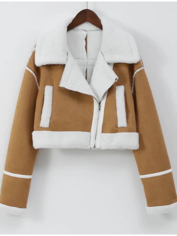 Mhyllovyn | Chaqueta elegante de ante con pelo suave para el invierno para mujer