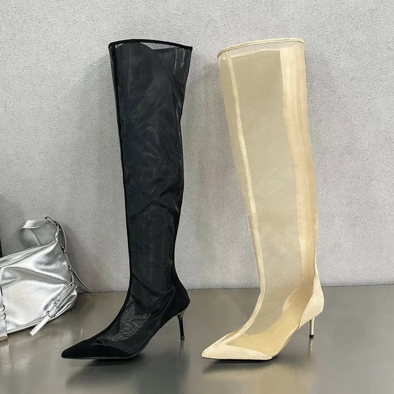 Renata | Botines de malla con punta de nuevo diseño