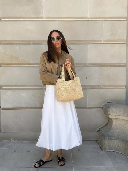 Camila – Chaqueta corta de ante con diseño clásico