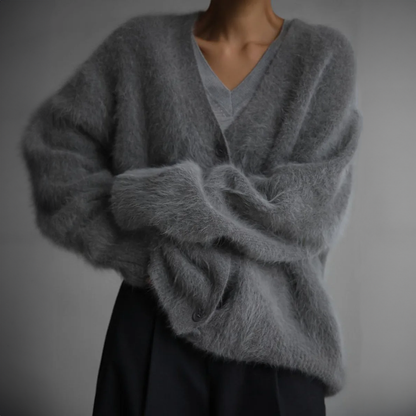 Adela - Cárdigan de cashmere de punto peluche mujer