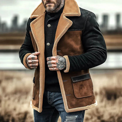 Oryon | Chaqueta de patchwork con cuello de solapas para hombre