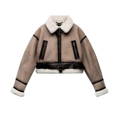 Teresa | Chaqueta cálida de shearling para mujer con cinturón