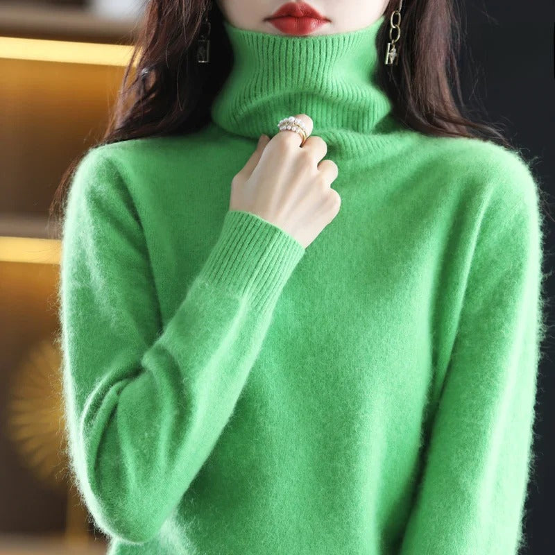 Amelia - Suéter  cachemira cuello alto mujer manga larga