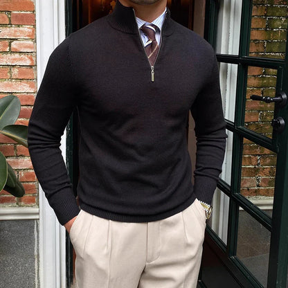 Martín - Suéter hombre media cremallera cuello alto