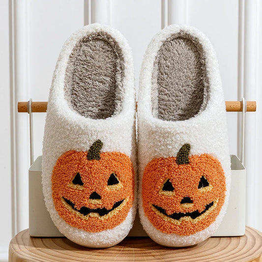 Catherínah | Pantuflas de felpa con diseño de calabaza