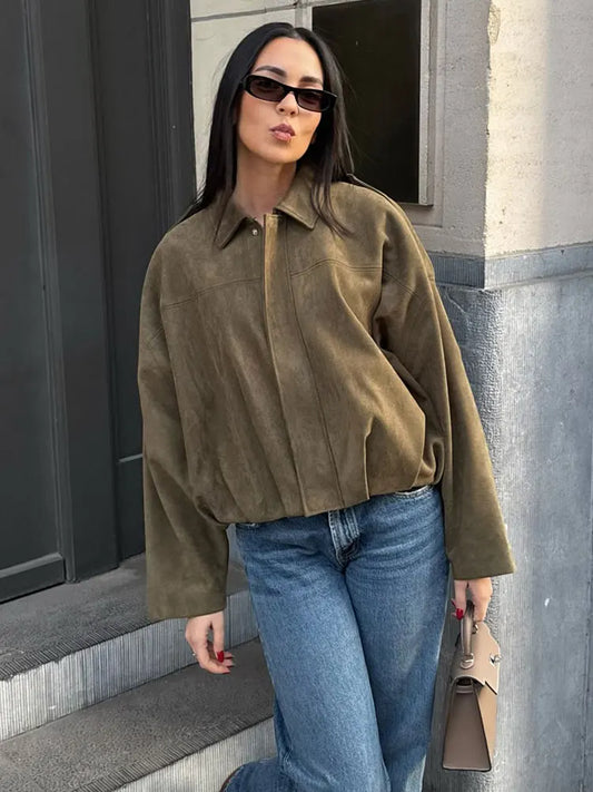 Sofía – Chaqueta Oversize de Gamuza para Mujer