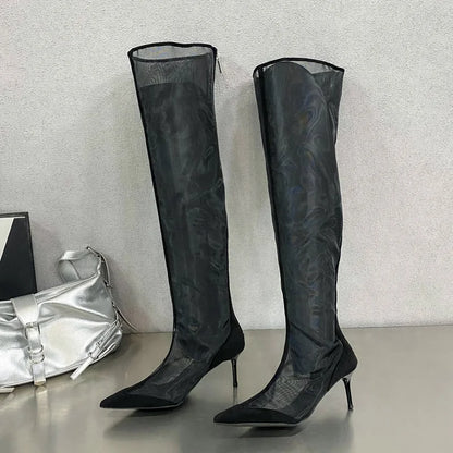 Renata | Botines de malla con punta de nuevo diseño