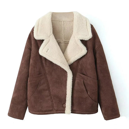 Rebbeca | Chaqueta de piel de oveja de estilo oversize para mujer