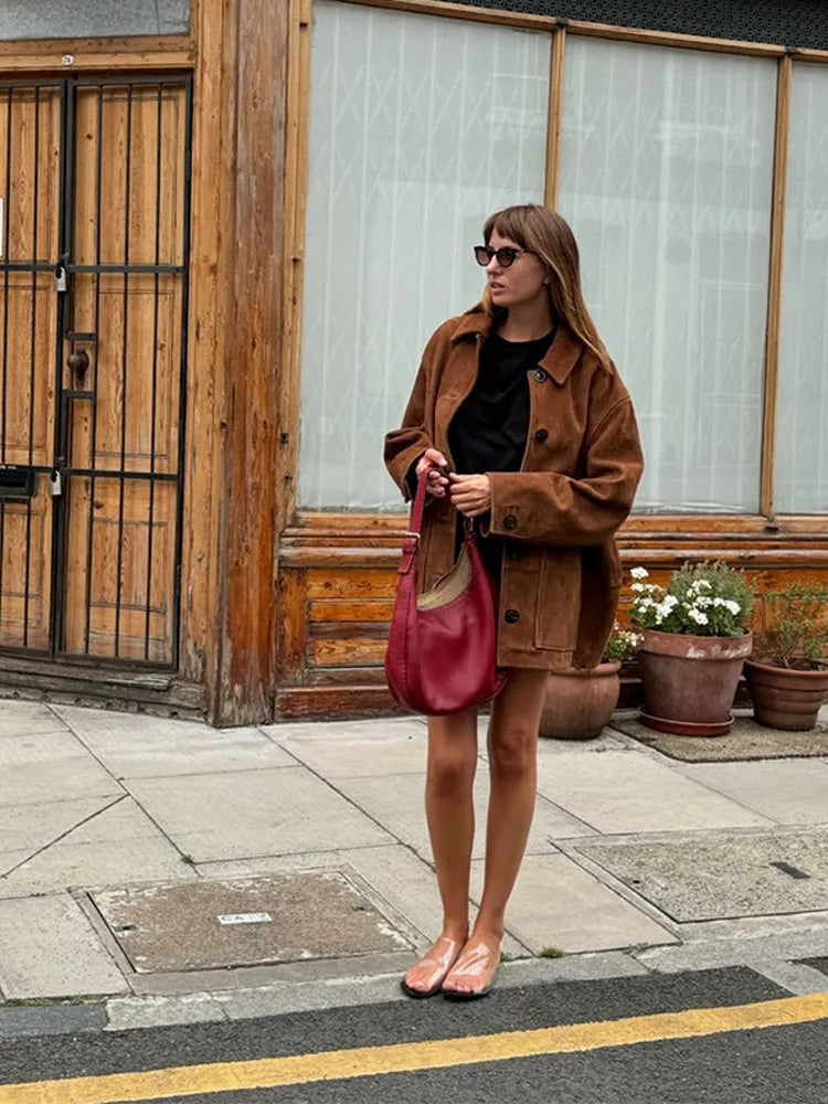 Anghélika | Abrigo retro para mujeres con cuello de solapa