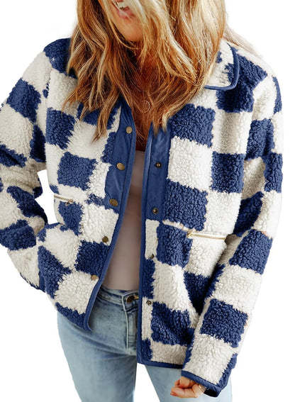 Briana | Abrigo de cuadros vintage oversize para mujer, cálido y acogedor