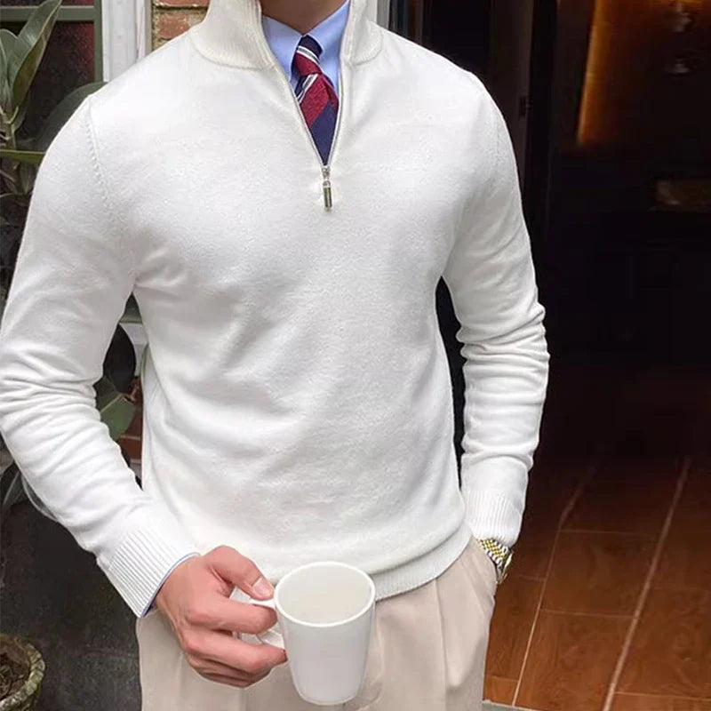 Martín - Suéter hombre media cremallera cuello alto