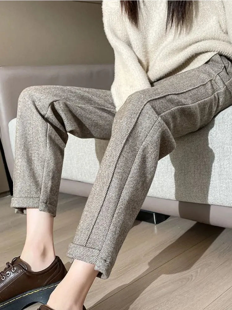 Milena | Pantalones de tweed de cintura alta