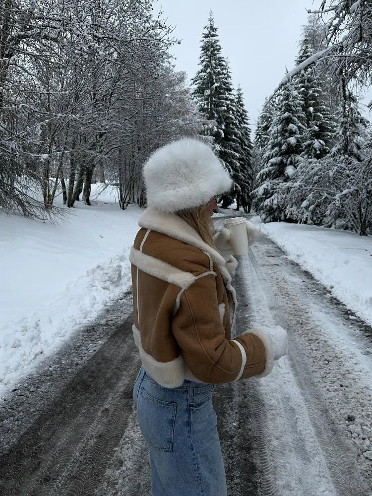 Mhyllovyn | Chaqueta elegante de ante con pelo suave para el invierno para mujer