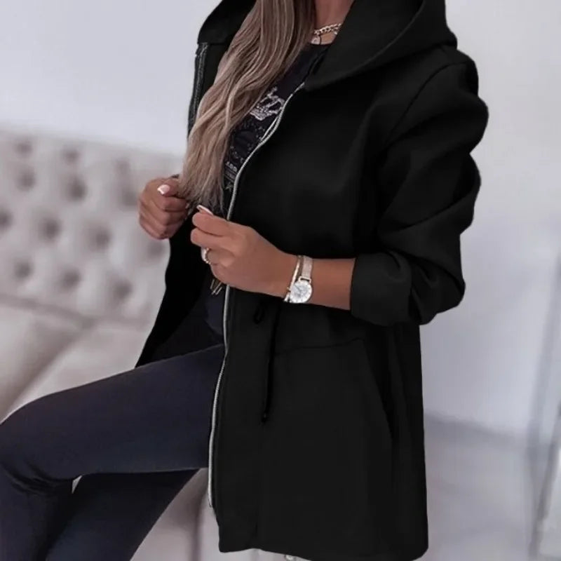 Ximena | Chaqueta plisada con capucha y cremallera