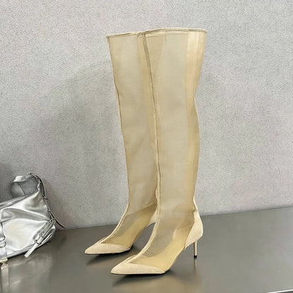 Renata | Botines de malla con punta de nuevo diseño