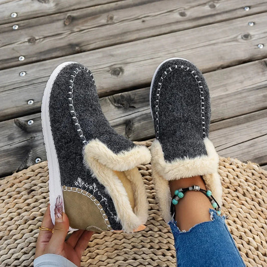 Marta - Botines de invierno para mujer con forro de borreguito