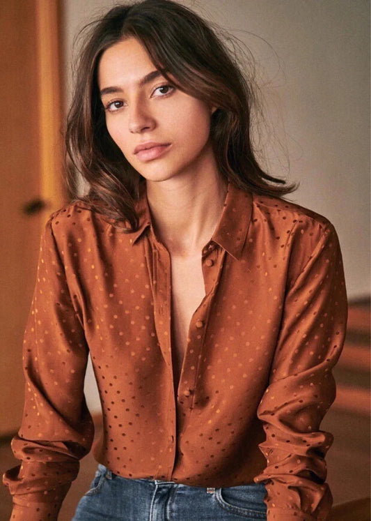 Belena | Blusa de seda holgada en estilo francés