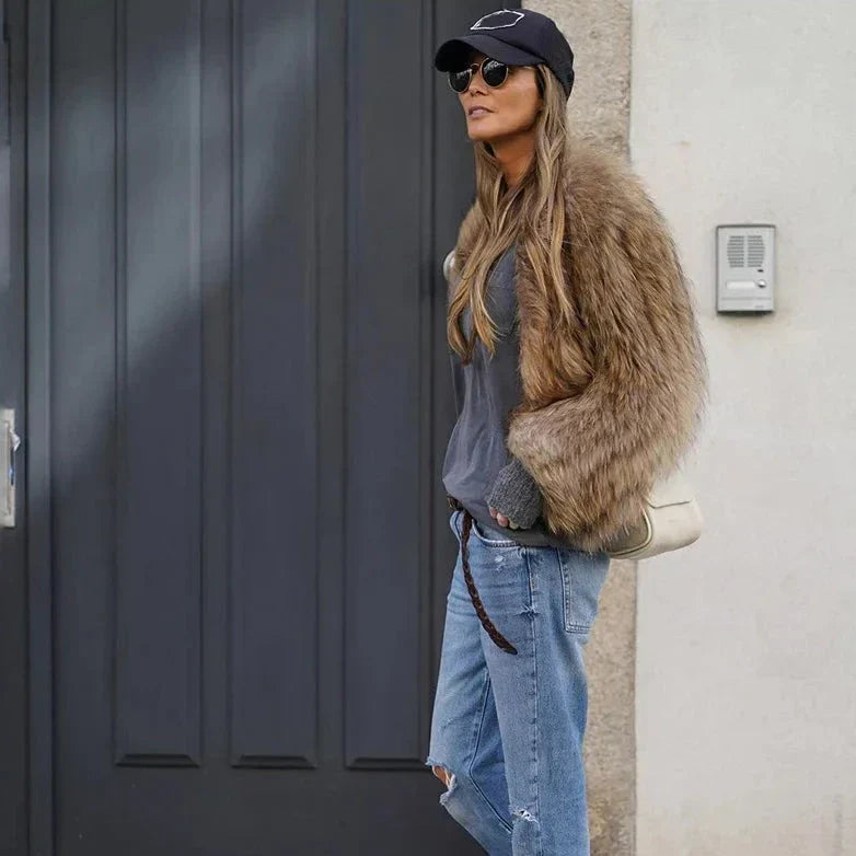 Hildigard | Chaqueta de peluche de piel sintética para la moda de mujeres