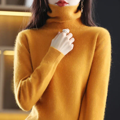 Amelia - Suéter  cachemira cuello alto mujer manga larga
