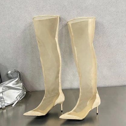 Renata | Botines de malla con punta de nuevo diseño