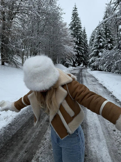 Mhyllovyn | Chaqueta elegante de ante con pelo suave para el invierno para mujer