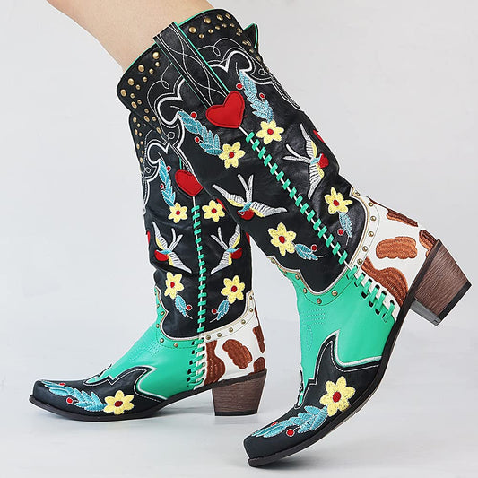 Ysabel | Botas de cuero cowboy únicas para mujeres