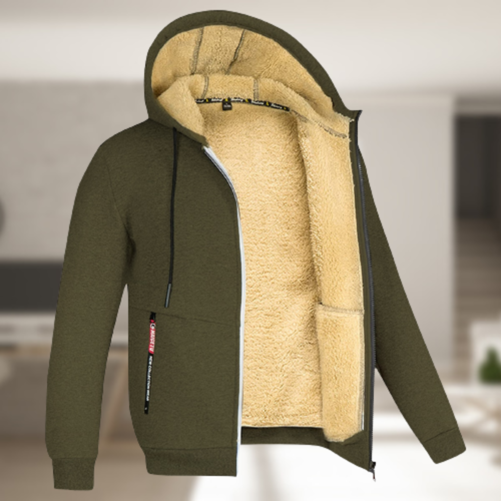 Fhedérico | Chaqueta de invierno casual para hombre con capucha y forro polar