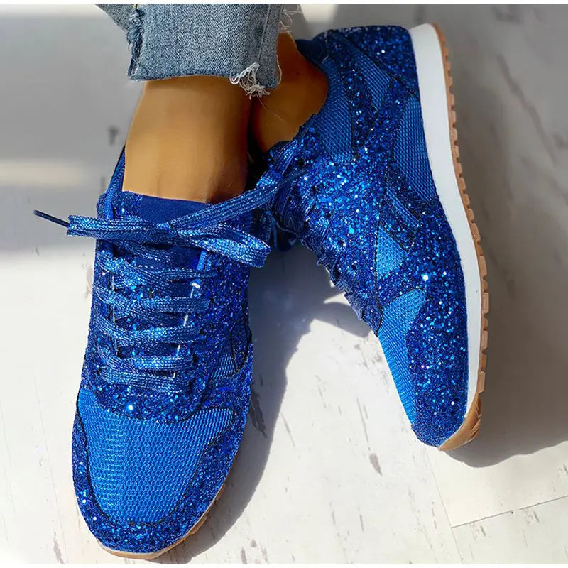 Yamilis | Zapatillas deportivas con brillantina y paillettes