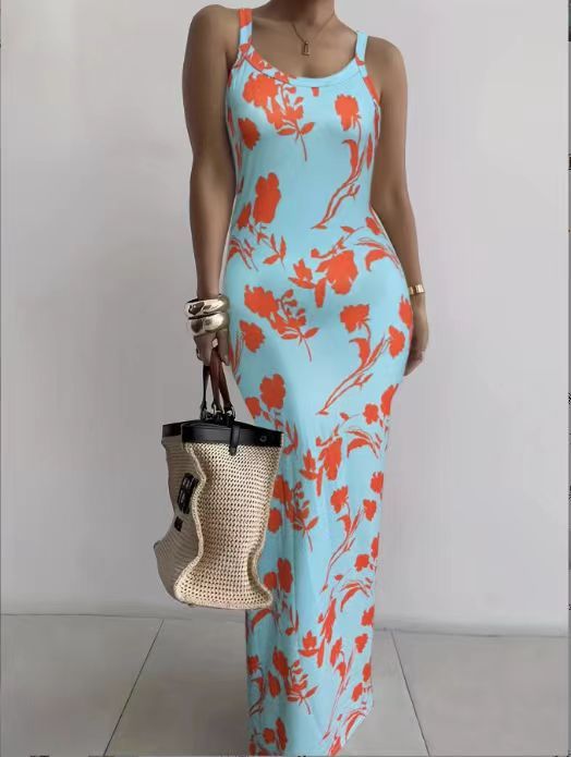 Tiana - Vestido maxi bodycon floral