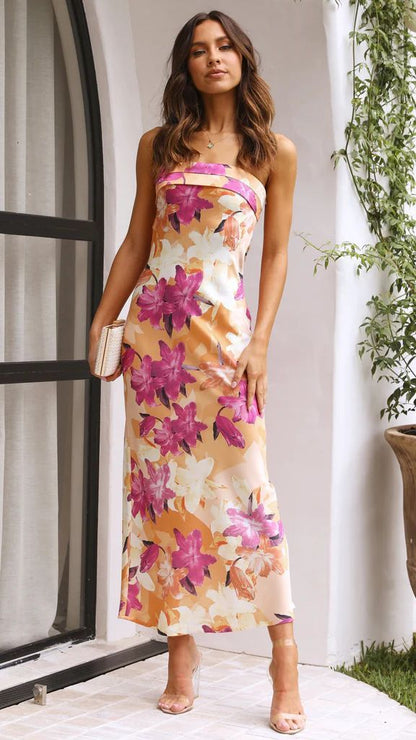 Valeria - Vestido satinado palabra de honor
