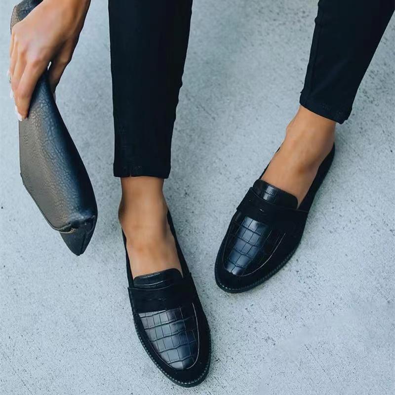 Carla - Mocasines efecto cocodrilo