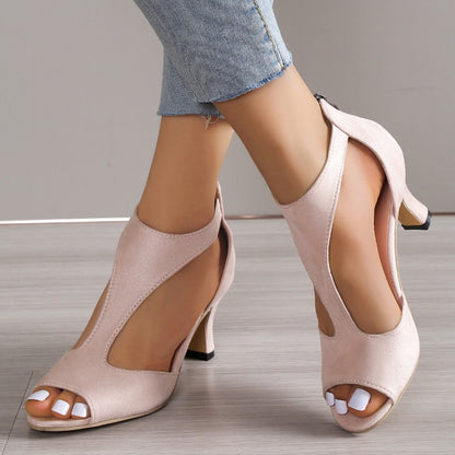 Vanessa - Elegantes sandalias de tacón con diseño recortado