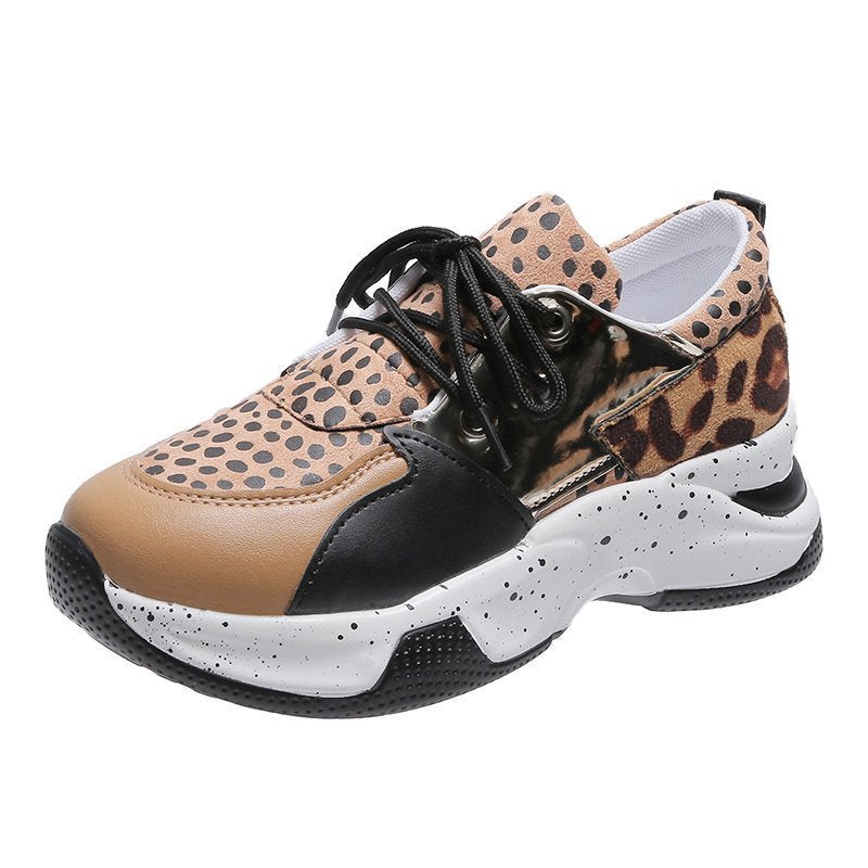 Raylise | Zapatillas de mujer con cordones y estampado de leopardo