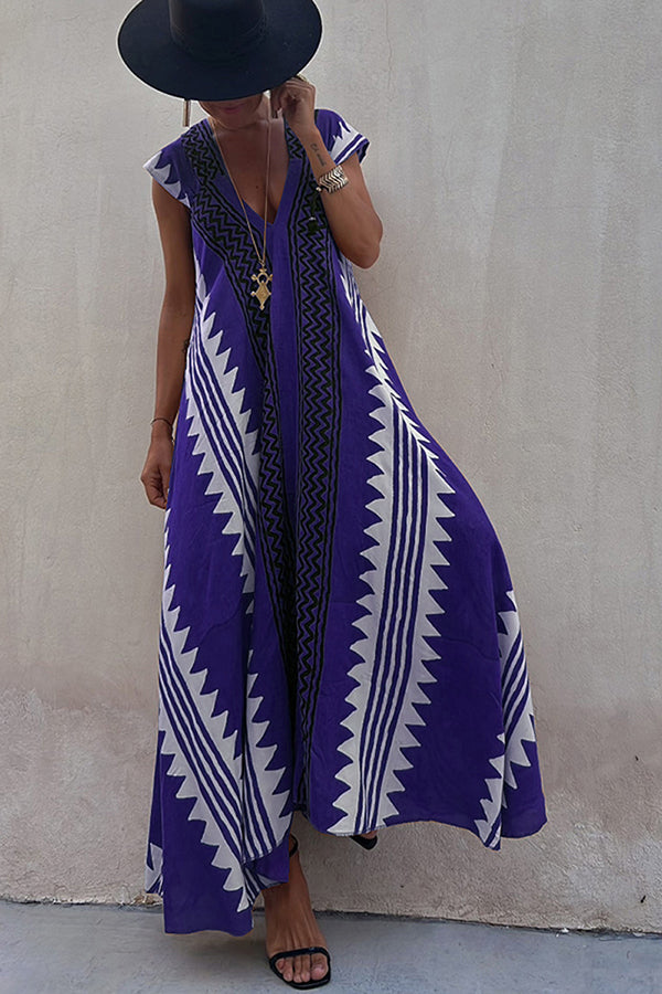 Ana | Vestido maxi estampado etnico elegante