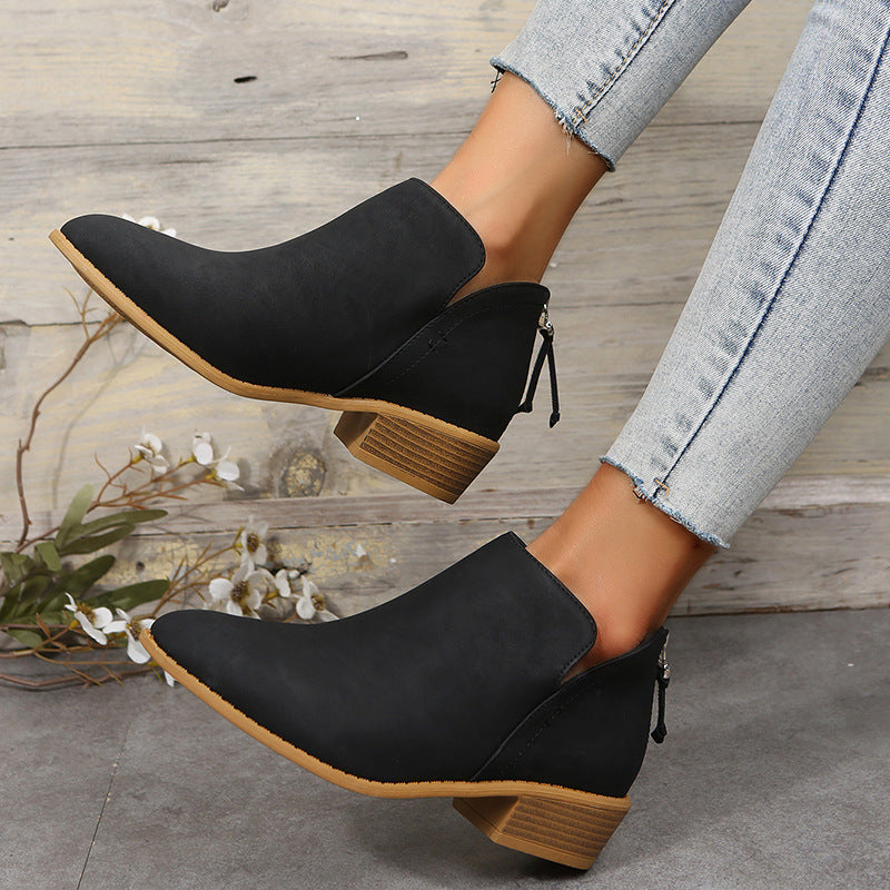 Hazel - Botines de ante con tacón bajo