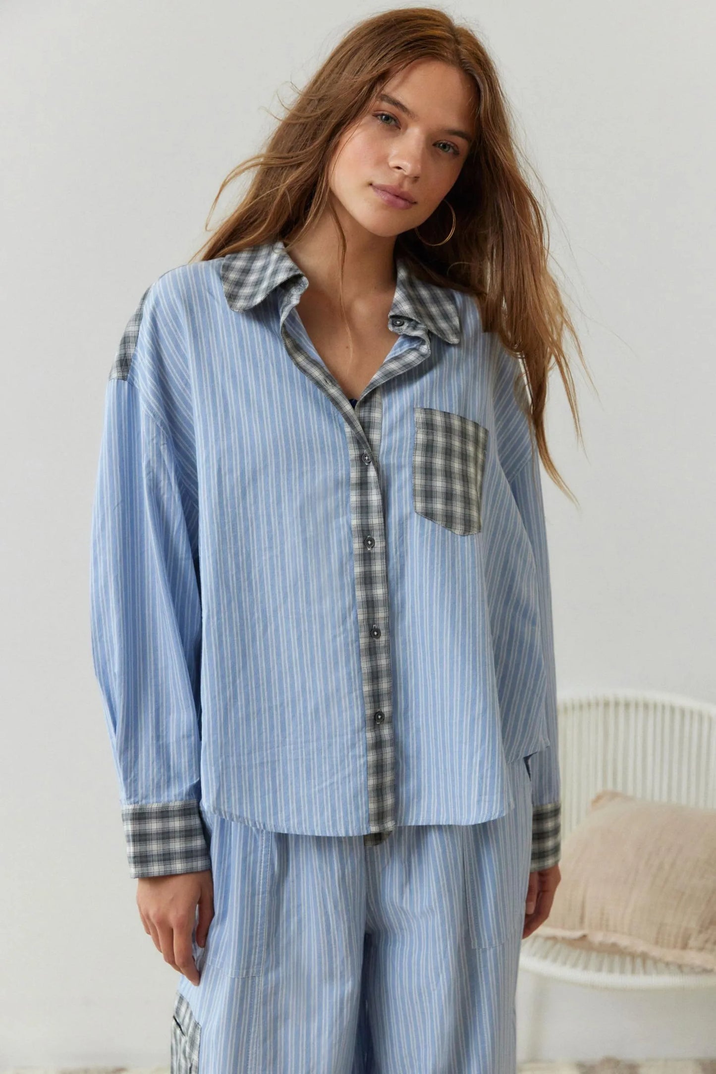 Olivia - Camisa holgada de rayas mixtas