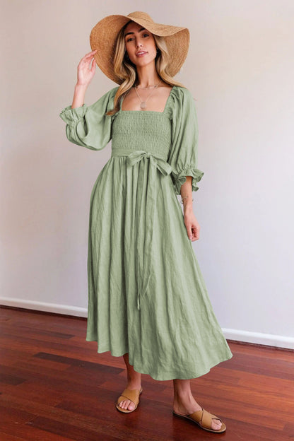 Janica- Vestido midi fluido de verano