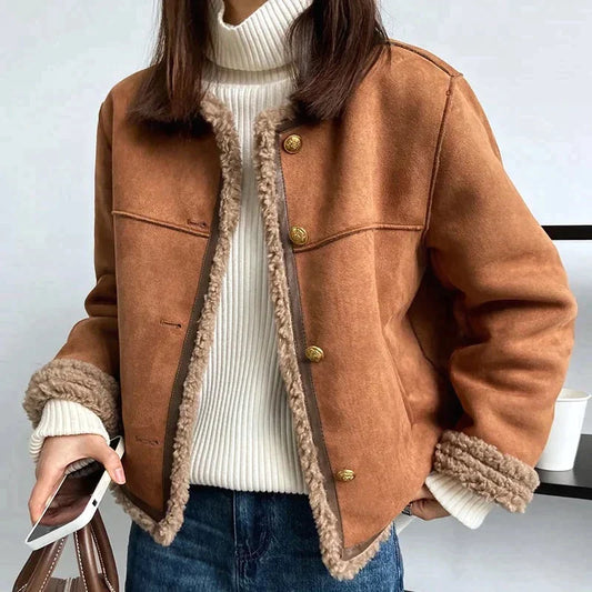 Nora - Chaqueta corta con borrego mujer