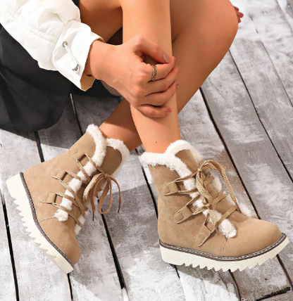 Ahlmah | Botas de nieve con cordones, gruesas e interiores de forro polar