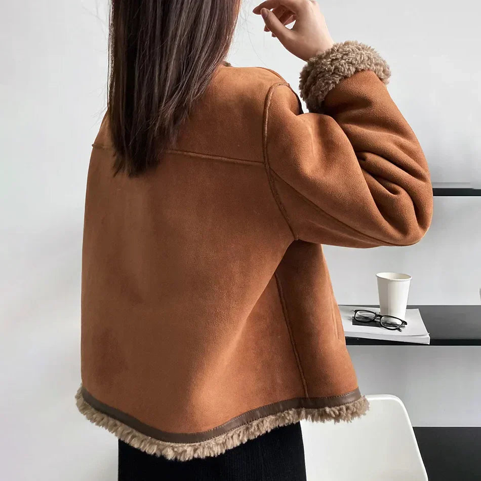 Nora - Chaqueta corta con borrego mujer