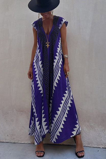 Ana | Vestido maxi estampado etnico elegante